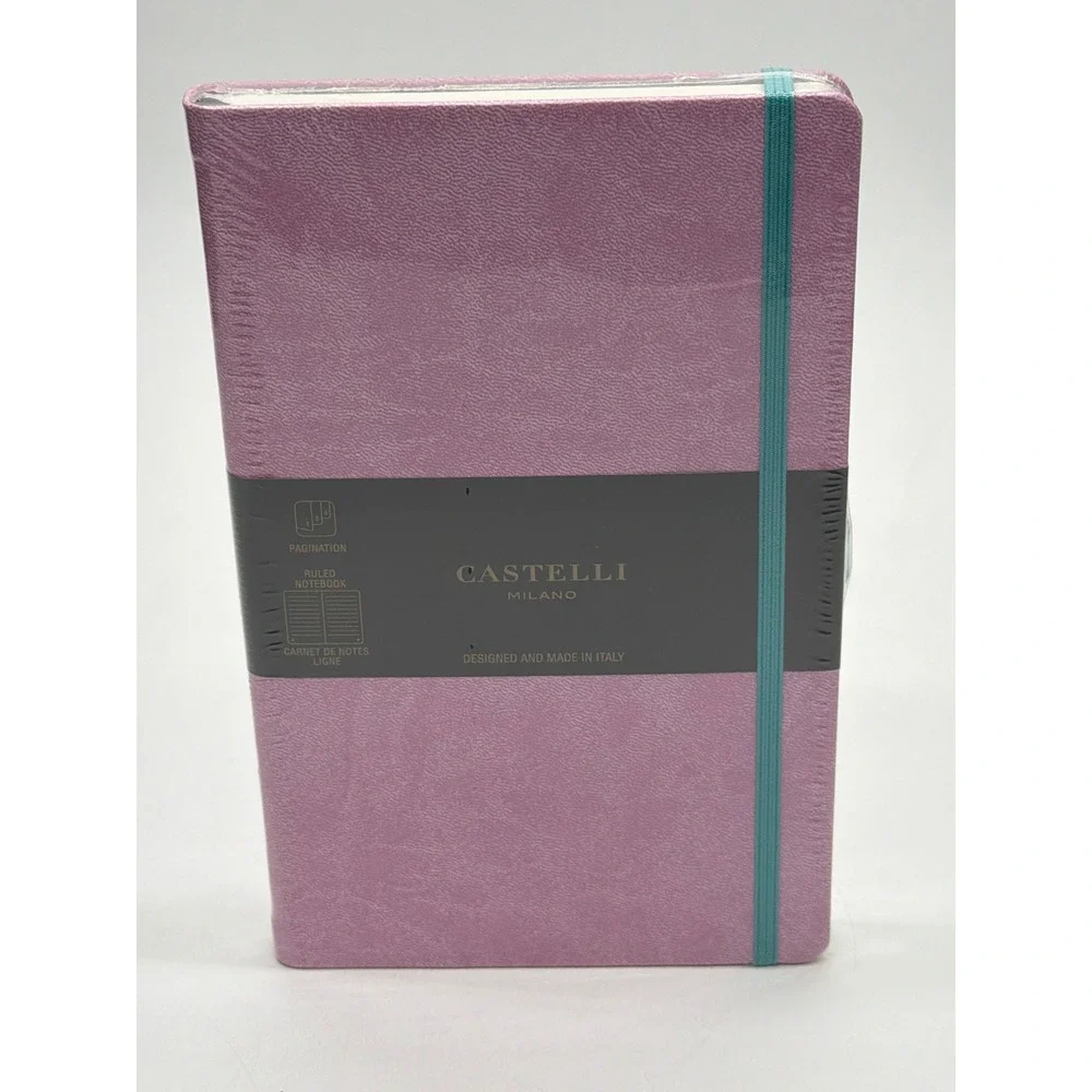 Castelli Milano Aquarela Mallow Ruled Notebook Purple Turquoise QC625-498 Italy